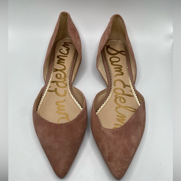Sam Edelman Rodney Pointy Toe d'Orsay Flat Suede Leather Pink (US 8.5) - Picture 1 of 8